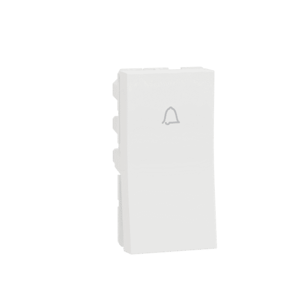 MZBP1M_WH | Bell Press Switch, Miluz Zeta, 6A, 1 Module, White - Schneider Electric