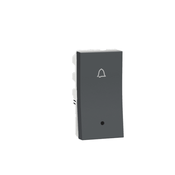MZBPI1M_AN | Bell Press Switch, Miluz Zeta, 6A, Indicator, 1 Module, Anthracite - Schneider Electric