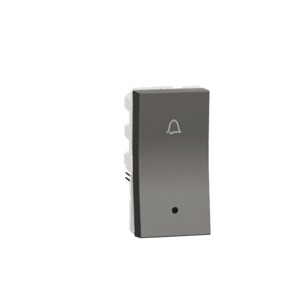 MZBPI1M_WG | Bell Press Switch, Miluz Zeta, 6A, Indicator, 1 Module, Warm Grey - Schneider Electric