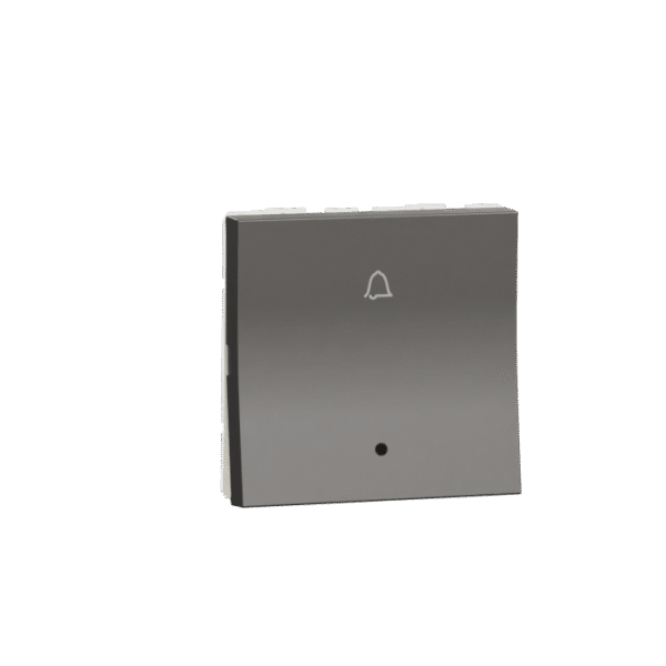 MZBPI2M_WG | Bell Press Switch, Miluz Zeta, 6A, Indicator, 2 Module, Warm Grey - Schneider Electric