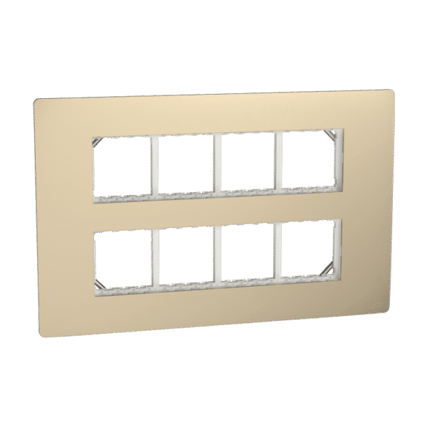 MZCP16M_CG | Cover Frame, Miluz Zeta, 16 Module, Champagne Gold - Schneider Electric