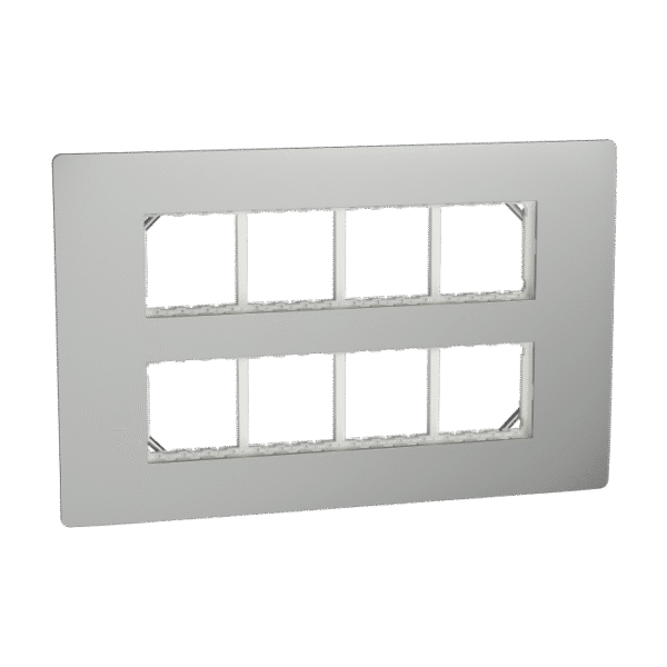 MZCP16M_SG | Cover Frame, Miluz Zeta, 16 Module, Silver Grey - Schneider Electric
