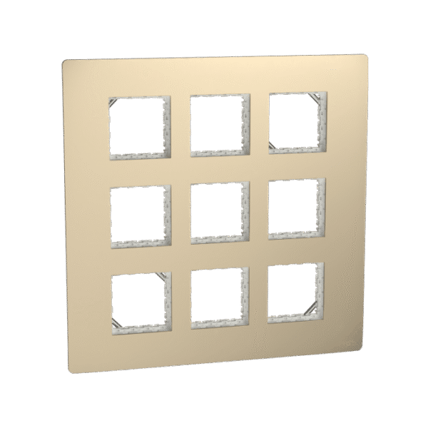 MZCP18M_CG | Cover Frame, Miluz Zeta, 18 Module, Champagne Gold - Schneider Electric