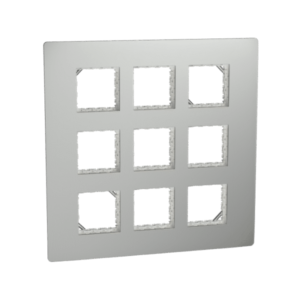MZCP18M_SG | Cover Frame, Miluz Zeta, 18 Module, Silver Grey - Schneider Electric