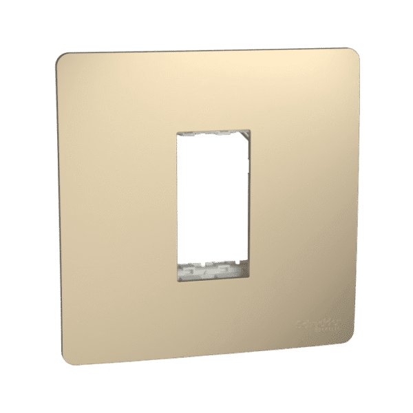 MZCP1M_CG | Cover Frame, Miluz Zeta, 1 Module, Champagne Gold - Schneider Electric