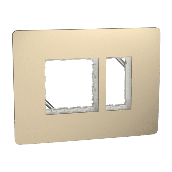 MZCP3M_CG | Cover Frame, Miluz Zeta, 3 Module, Champagne Gold - Schneider Electric