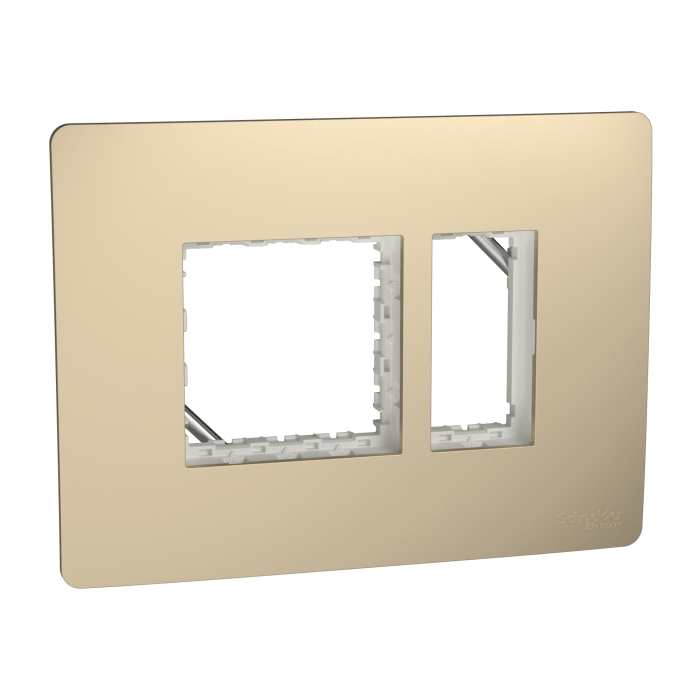 mzcp3m_cg_200s0000_5.png MZCP3M_CG | Cover Frame, Miluz Zeta, 3 Module, Champagne Gold - Schneider Electric - Image 1
