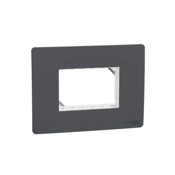 MZCP3MU_AN | Cover Frame, Miluz Zeta, Unigrid, 3 Module, Anthracite - Schneider Electric