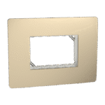 MZCP3MU_CG | Cover Frame, Miluz Zeta, Unigrid, 3 Module, Champagne Gold - Schneider Electric