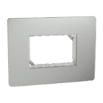 MZCP3MU_SG | Cover Frame, Miluz Zeta, Unigrid, 3 Module, Silver Grey - Schneider Electric