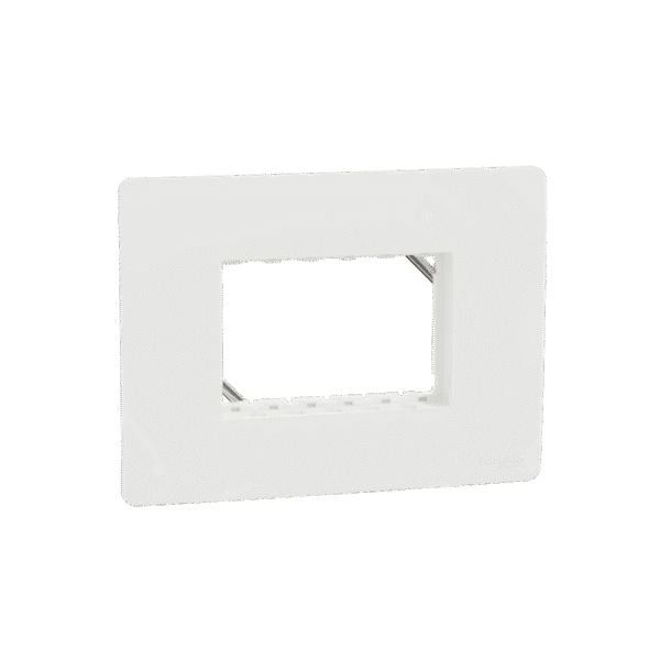 MZCP3MU_WH | Cover Frame, Miluz Zeta, Unigrid, 3 Module, White - Schneider Electric