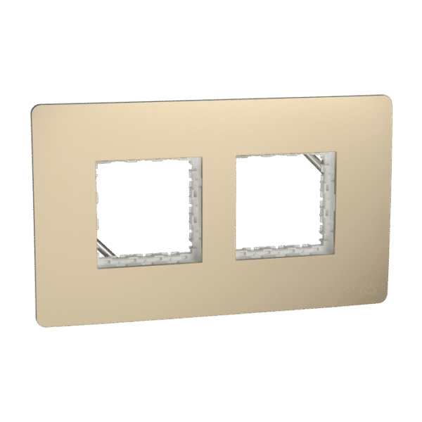 MZCP4M_CG | Cover Frame, Miluz Zeta, 4 Module, Champagne Gold - Schneider Electric
