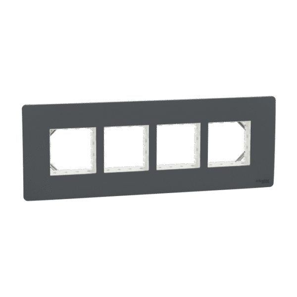 MZCP8MH_AN | Cover Frame, Miluz Zeta, Linear, 8 Module, Anthracite - Schneider Electric