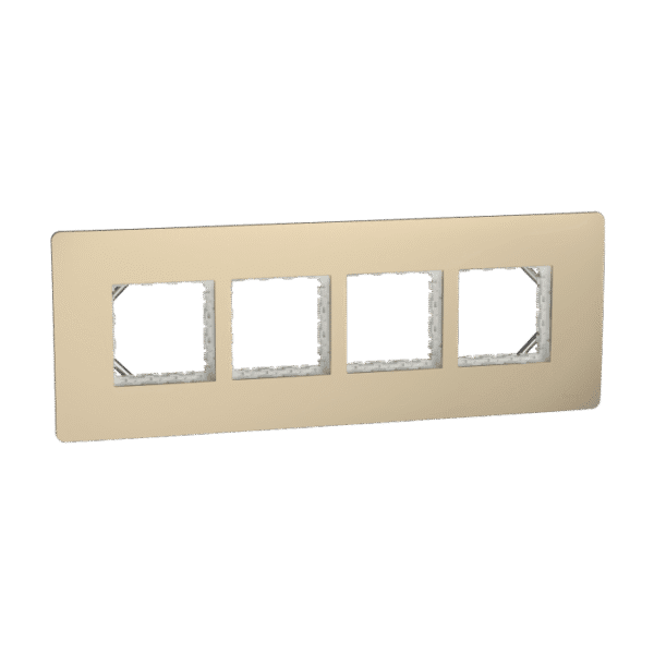 MZCP8MH_CG | Cover Frame, Miluz Zeta, Linear, 8 Module, Champagne Gold - Schneider Electric