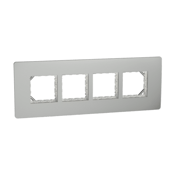 MZCP8MH_SG | Cover Frame, Miluz Zeta, Linear, 8 Module, Silver Grey - Schneider Electric