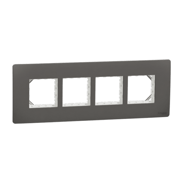 MZCP8MH_WG | Cover Frame, Miluz Zeta, Linear, 8 Module, Warm Grey - Schneider Electric