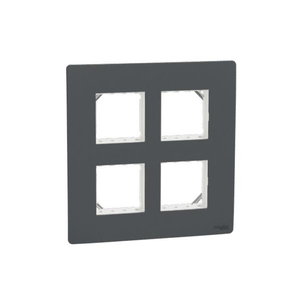 MZCP8MS_AN | Cover Frame, Miluz Zeta, Square, 8 Module, Anthracite - Schneider Electric