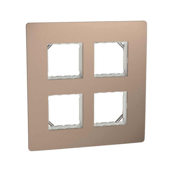 MZCP8MS_BZ | Cover Frame, Miluz Zeta, Square, 8 Module, Bronze - Schneider Electric