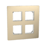 MZCP8MS_CG | Cover Frame, Miluz Zeta, Square, 8 Module, Champagne Gold - Schneider Electric