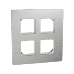 MZCP8MS_SG | Cover Frame, Miluz Zeta, Square, 8 Module, Silver Grey - Schneider Electric