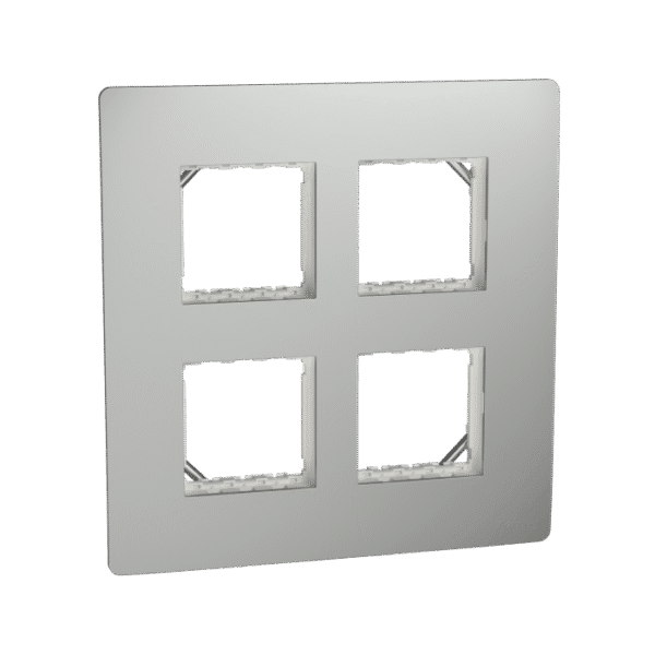 MZCP8MS_SG | Cover Frame, Miluz Zeta, Square, 8 Module, Silver Grey - Schneider Electric