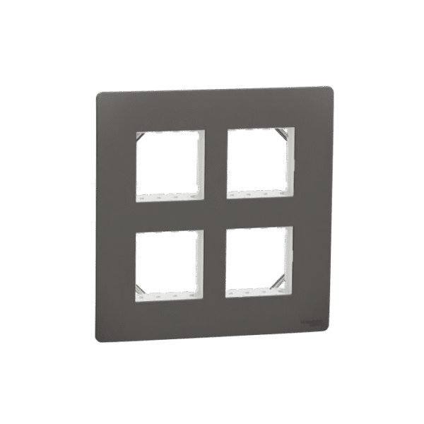 MZCP8MS_WG | Cover Frame, Miluz Zeta, Square, 8 Module, Warm Grey - Schneider Electric