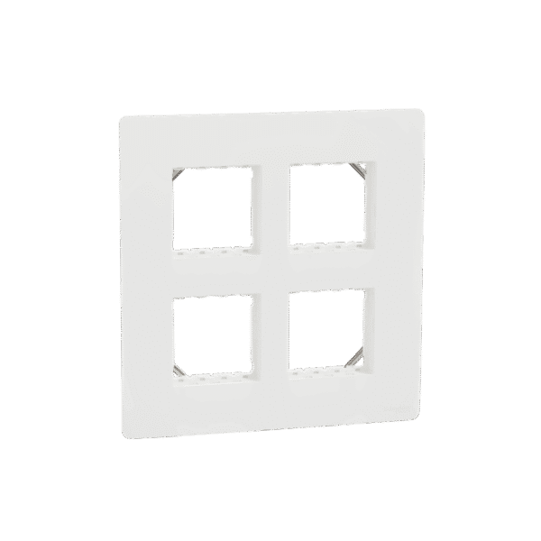 MZCP8MS_WH | Cover Frame, Miluz Zeta, Square, 8 Module, White - Schneider Electric