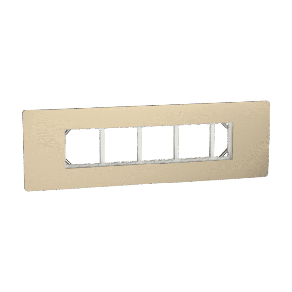 MZCP9M_CG | Cover Frame, Miluz Zeta, 9 Module, Champagne Gold - Schneider Electric