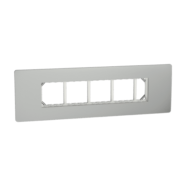MZCP9M_SG | Cover Frame, Miluz Zeta, 9 Module, Silver Grey - Schneider Electric