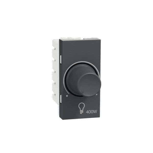 MZDMR1M_AN | Dimmer, Miluz Zeta, 230V, 400W, Rotary, 1 Module, Anthracite - Schneider Electric