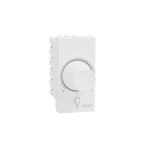 MZDMR1M_WH | Dimmer, Miluz Zeta, 230V, 400W, Rotary, 1 Module, White - Schneider Electric