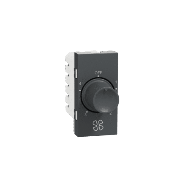 MZFR4STP1M_AN | Fan Regulator, Miluz Zeta, 4-Step, 1 Module, Anthracite - Schneider Electric
