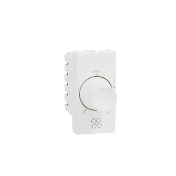 MZFR4STP1M_WH | Fan Regulator, Miluz Zeta, 4-Step, 1 Module, White - Schneider Electric