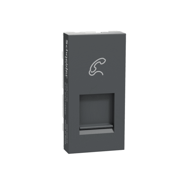 MZRJ111M_AN | Telephone Socket, Miluz Zeta, Rj11, With Shutter, 1 Module, Anthracite - Schneider Electric