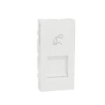 MZRJ111M_WH | Telephone Socket, Miluz Zeta, Rj11, With Shutter, 1 Module, White - Schneider Electric