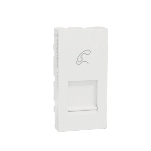 MZRJ111M_WH | Telephone Socket, Miluz Zeta, Rj11, With Shutter, 1 Module, White - Schneider Electric