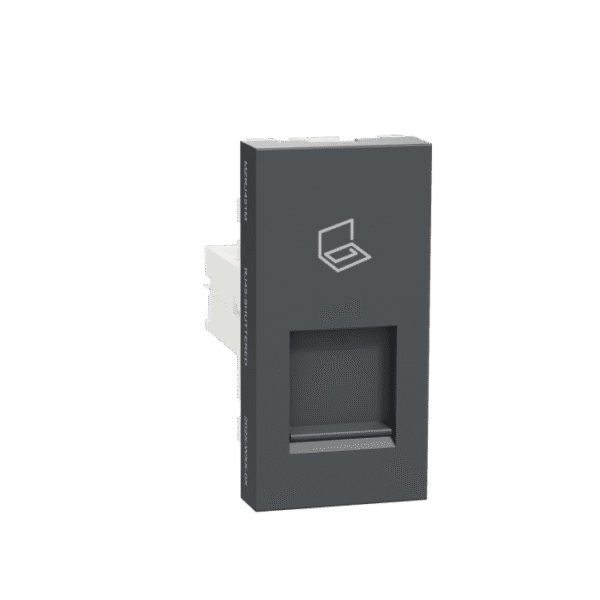 MZRJ451M_AN | Data Socket, Miluz Zeta, Rj45 8(8), Stp, Cat6, 1 Module, Anthracite - Schneider Electric