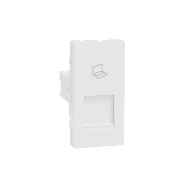 MZRJ451M_WH | Data Socket, Miluz Zeta, Rj45 8(8), Stp, Cat6, 1 Module, White - Schneider Electric