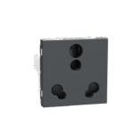 MZSO6162M3P_AN | Socket Outlet, Miluz Zeta, 6/16A, 3 Pin, 2P+E, With Shutter, 2 Module, Anthracite - Schneider Electric