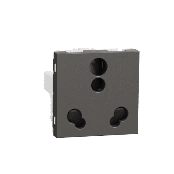 MZSO6162M3P_WG | Socket Outlet, Miluz Zeta, 6/16A, 3 Pin, 2P+E, With Shutter, 2 Module, Warm Grey - Schneider Electric
