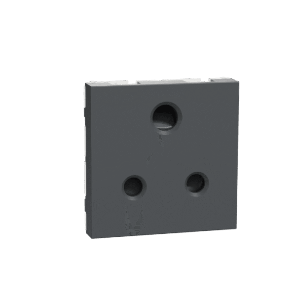 MZSO62M3P_AN | Socket Outlet, Miluz Zeta, 6A, 3 Pin, 2P+E, With Shutter, 2 Module, Anthracite - Schneider Electric