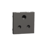 MZSO62M3P_WG | Socket Outlet, Miluz Zeta, 6A, 3 Pin, 2P+E, With Shutter, 2 Module, Warm Grey - Schneider Electric