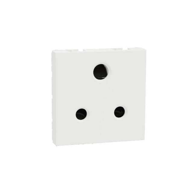 MZSO62M3P_WH | Socket Outlet, Miluz Zeta, 6A, 3 Pin, 2P+E, With Shutter, 2 Module, White - Schneider Electric