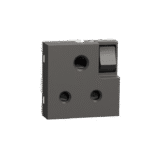 MZSWSO62M_WG | Switched Socket, Miluz Zeta, 1-Way, 250V, 6A, 2P+E With Shutter, 2 Module, Warm Grey - Schneider Electric