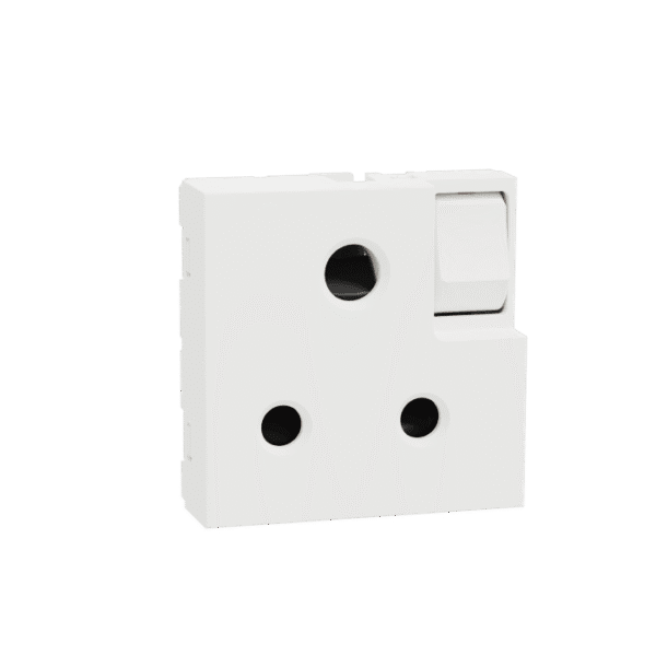 MZSWSO62M_WH | Switched Socket, Miluz Zeta, 1-Way, 250V, 6A, 2P+E With Shutter, 2 Module, White - Schneider Electric
