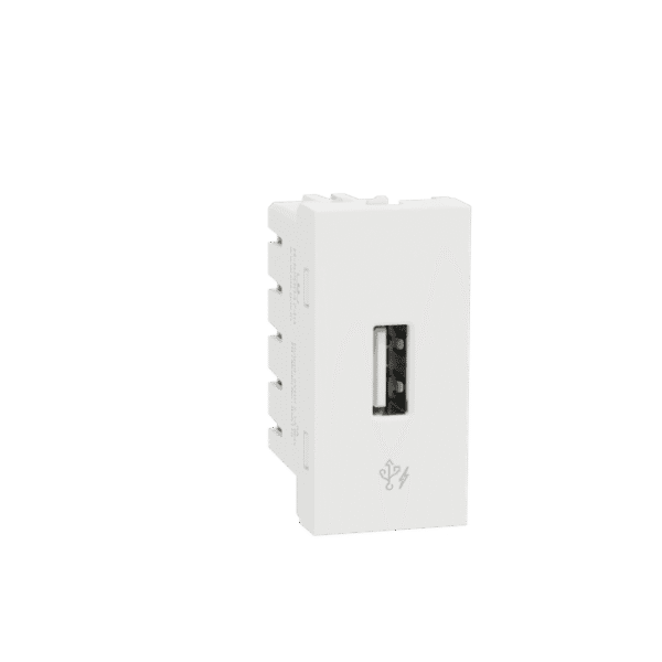 MZUSBA1M_WH | Usb Charger, Miluz Zeta, A Type, 100-240V, 2.1A, 10.5W, 1 Module, White - Schneider Electric