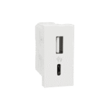 MZUSBAC1M_WH | Usb Charger, Miluz Zeta, A+C Type, 220-240V, 2.4A, 12W, 1 Module, White - Schneider Electric