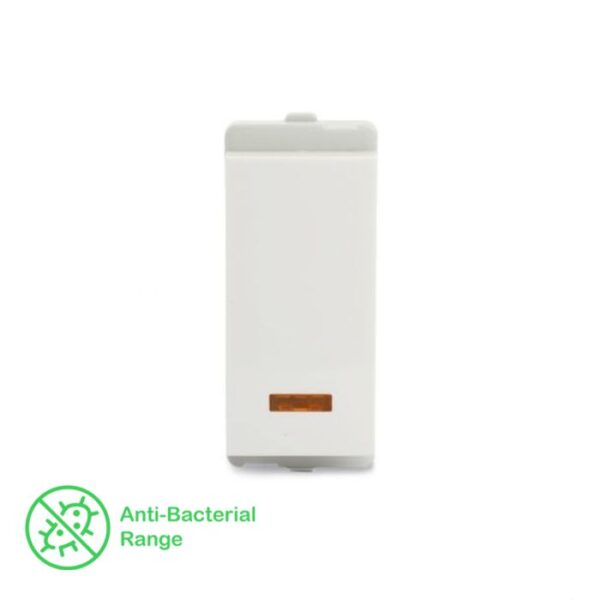 P1081 | 10AX 1 way 1 Module Switch with indicator - White - Schneider Electric