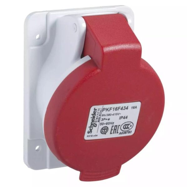 PKF16F434 | Panel socket angled PK PratiKa screw 16A - Schneider Electric