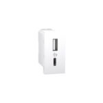 UNSACUSB1P1M_WE | 2.4A 5V A+C Usb Charger, 1 Module, White - Schneider Electric